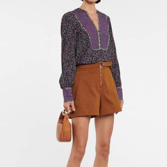 VERONICA BEARD Betta floral blouse Green Purple Size 0 NWT - Picture 15 of 16